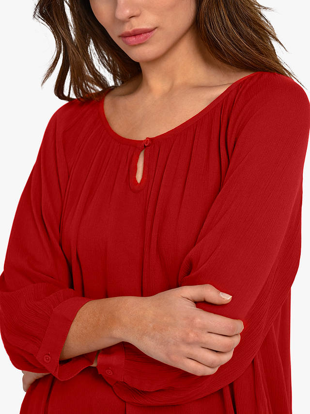 KAFFE Amber 3/4 Sleeve Tunic Top, Haute Red