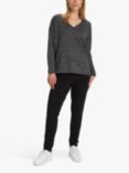 KAFFE Siane V-Neck Jumper, Dark Grey Melange