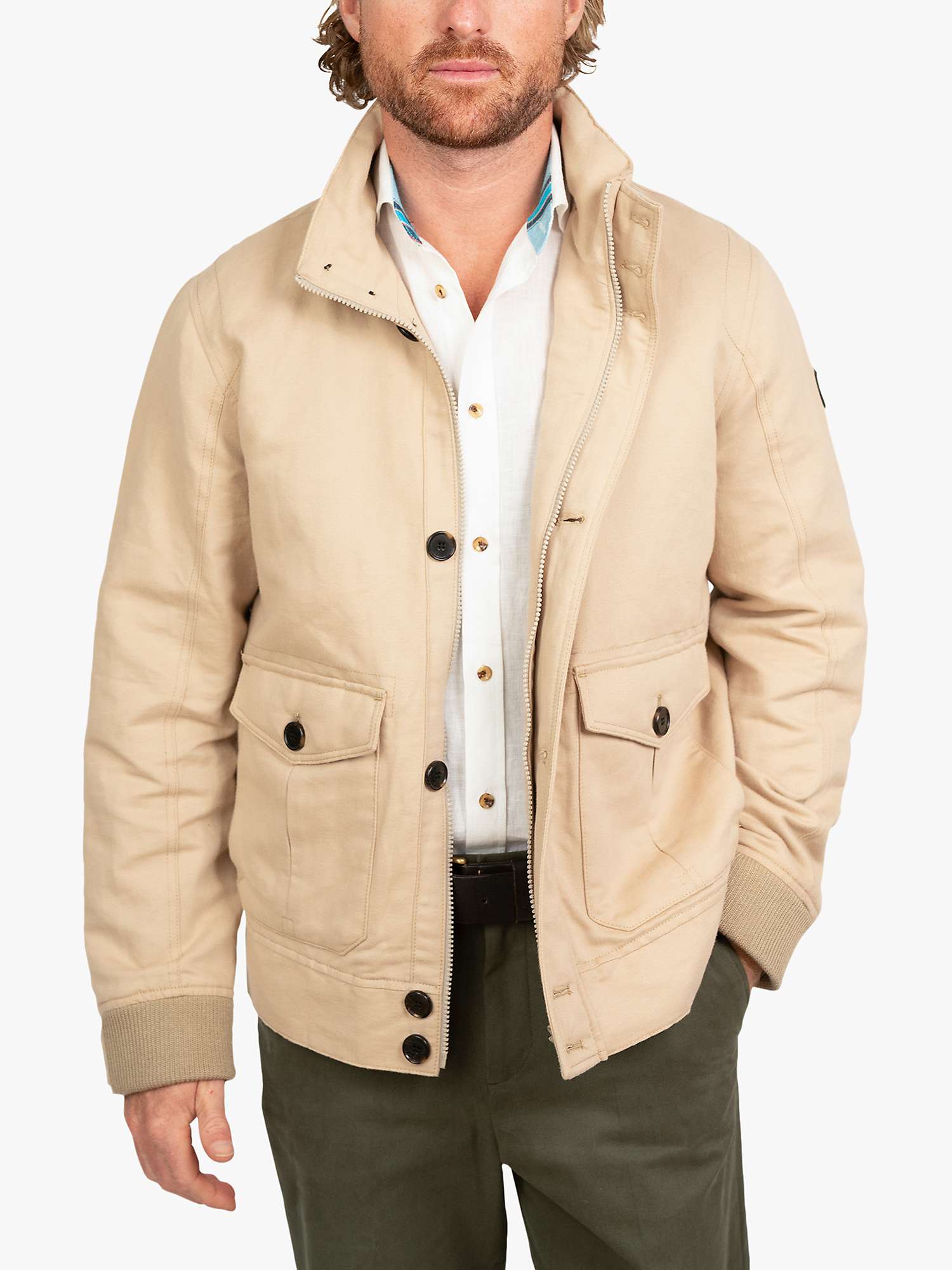 Buy KOY Linen Blend Ranger Jacket, Beige Online at johnlewis.com