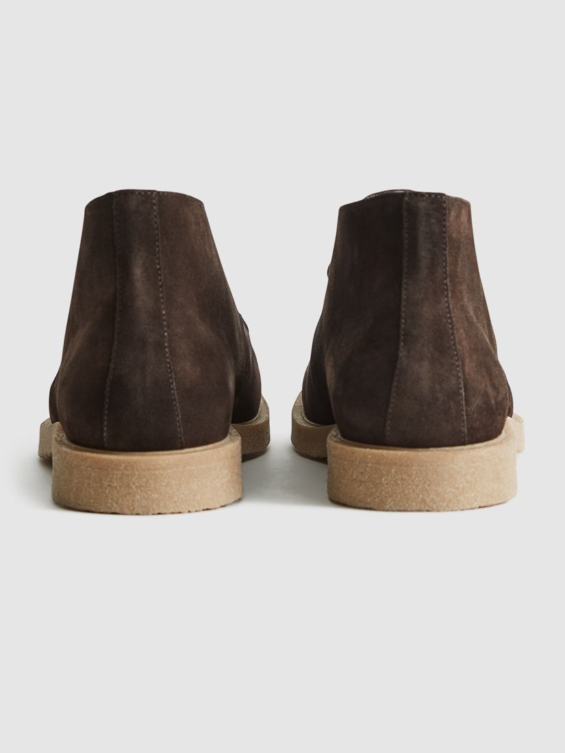 Reiss Beckton Suede Ankle Boots, Chocolate