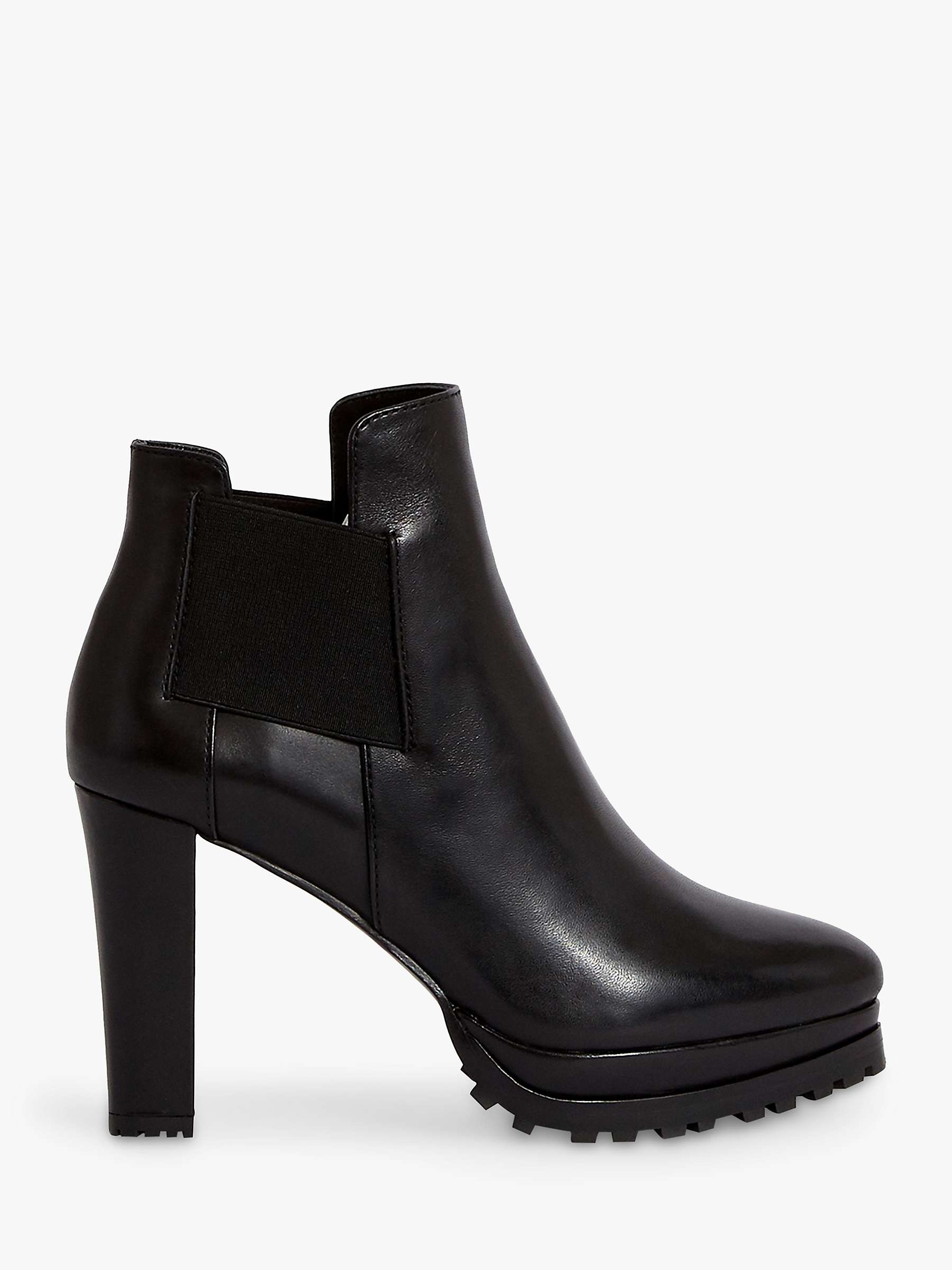 Buy AllSaints Sarris Leather High Block Heel Shoe Boots, Black Online at johnlewis.com