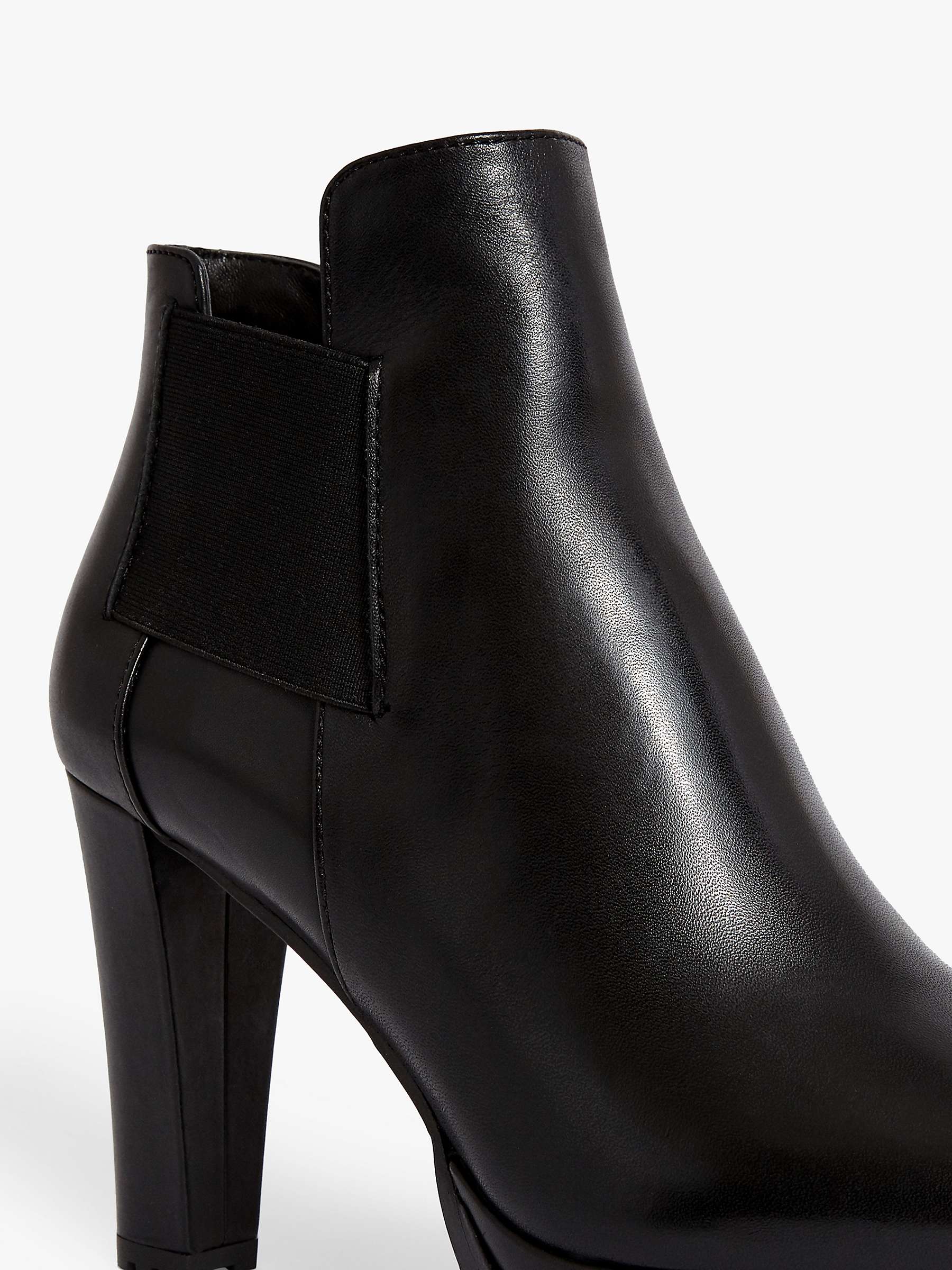 Buy AllSaints Sarris Leather High Block Heel Shoe Boots, Black Online at johnlewis.com