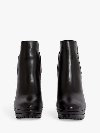 AllSaints Sarris Leather High Block Heel Shoe Boots, Black