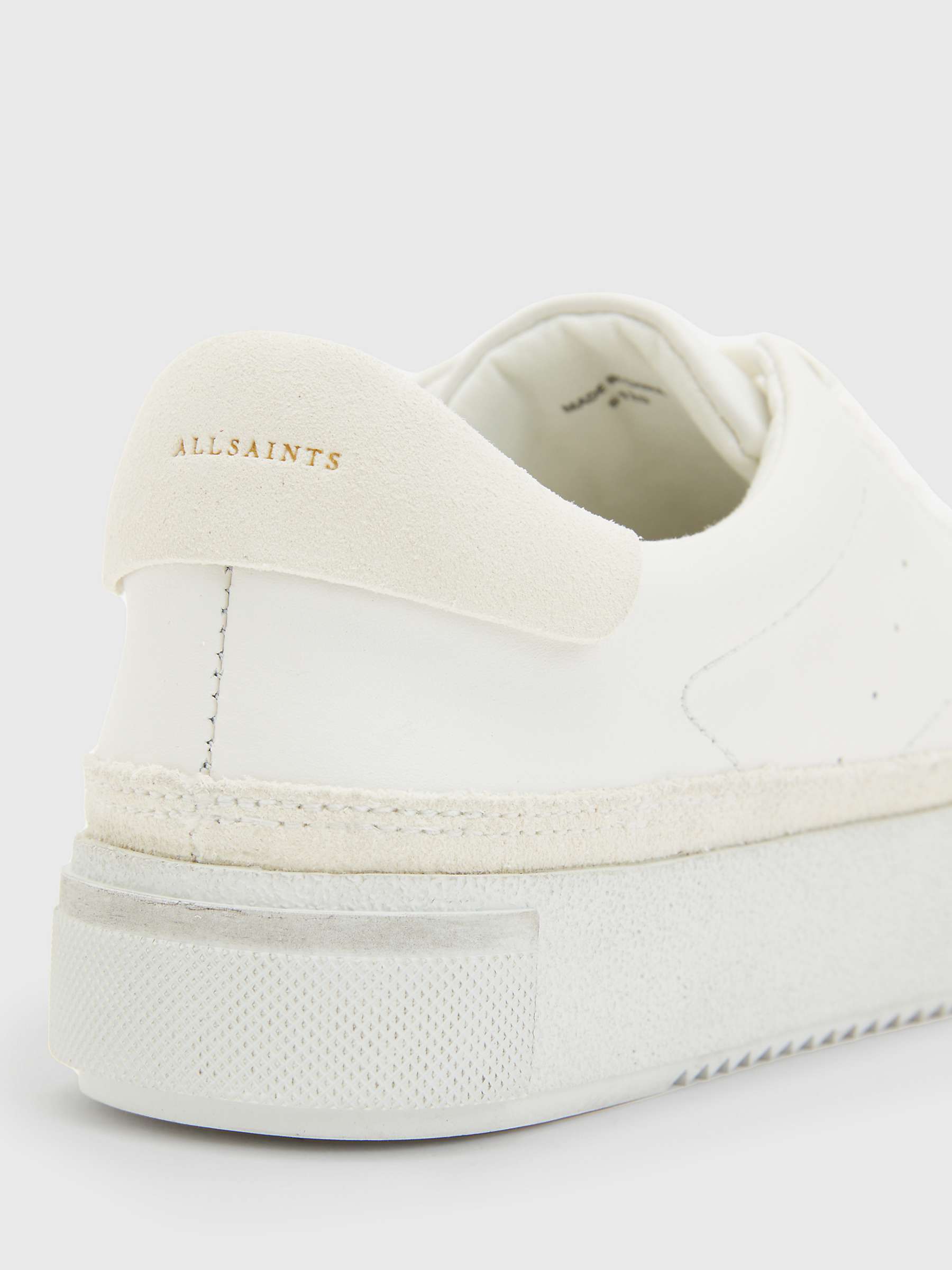 Buy AllSaints Trish Leather Lace Up Trainers, Chalk White Online at johnlewis.com