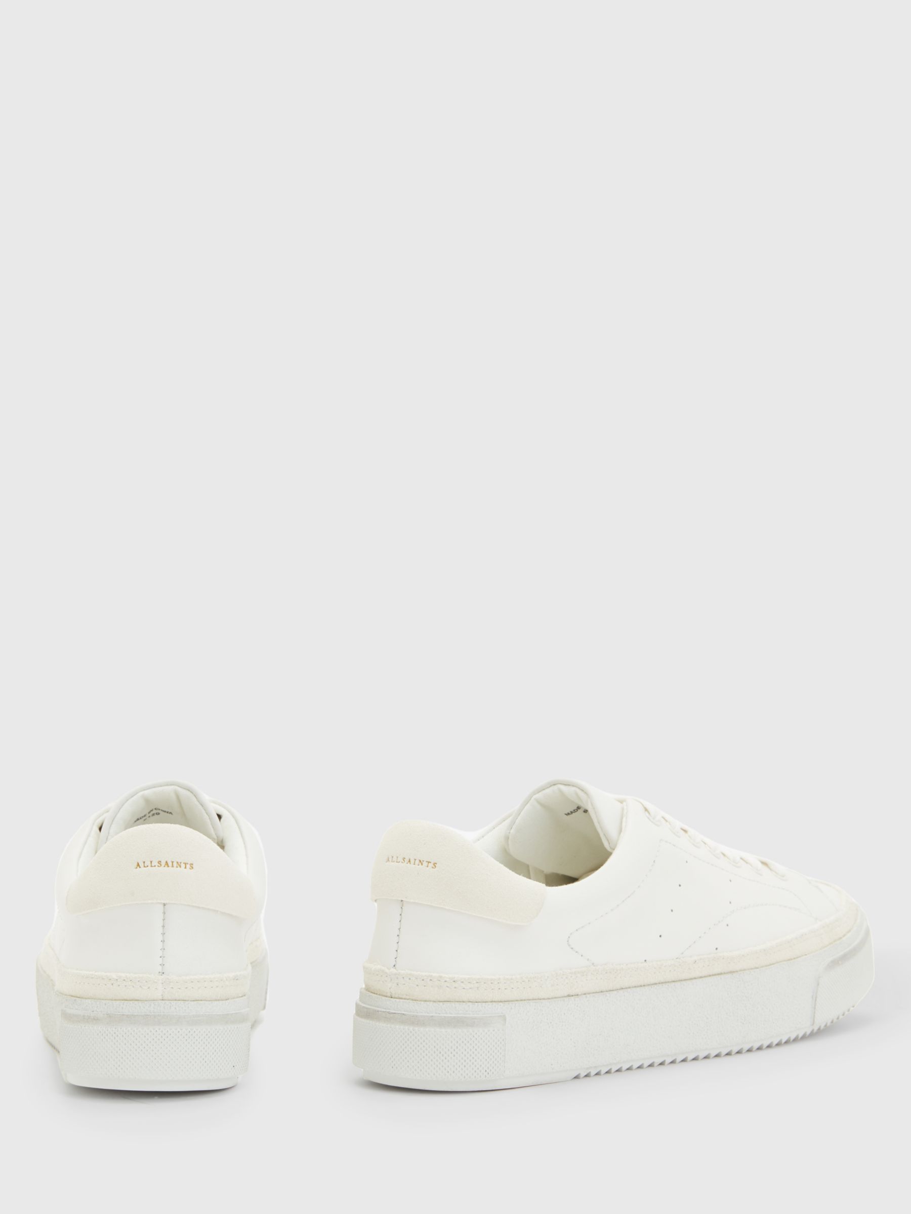 Buy AllSaints Trish Leather Lace Up Trainers, Chalk White Online at johnlewis.com