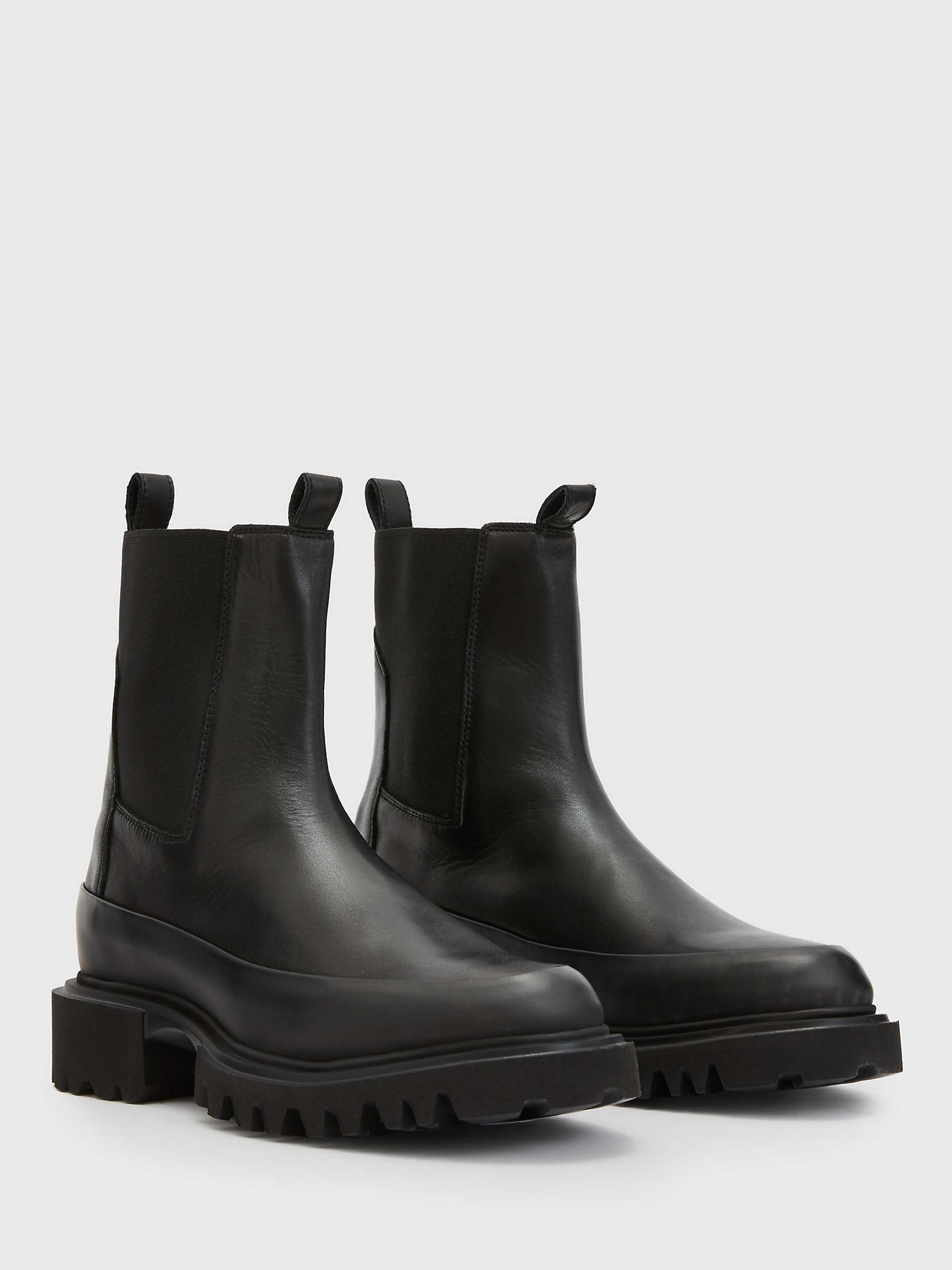 Buy AllSaints Harlee Leather Chelsea Boots, Black Online at johnlewis.com