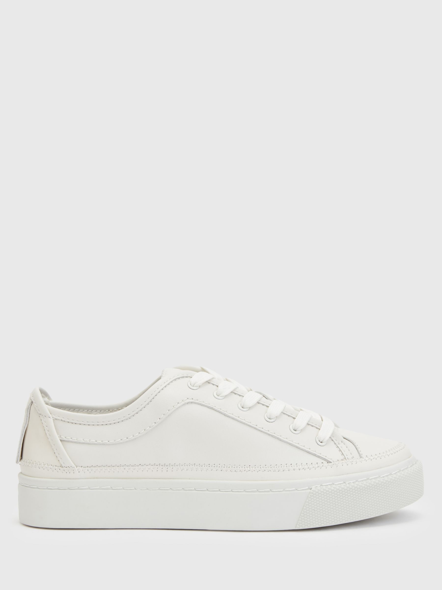 AllSaints Milla Low Top Trainers, White at John Lewis & Partners
