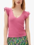Phase Eight Flory Frill Detail Top, Pink