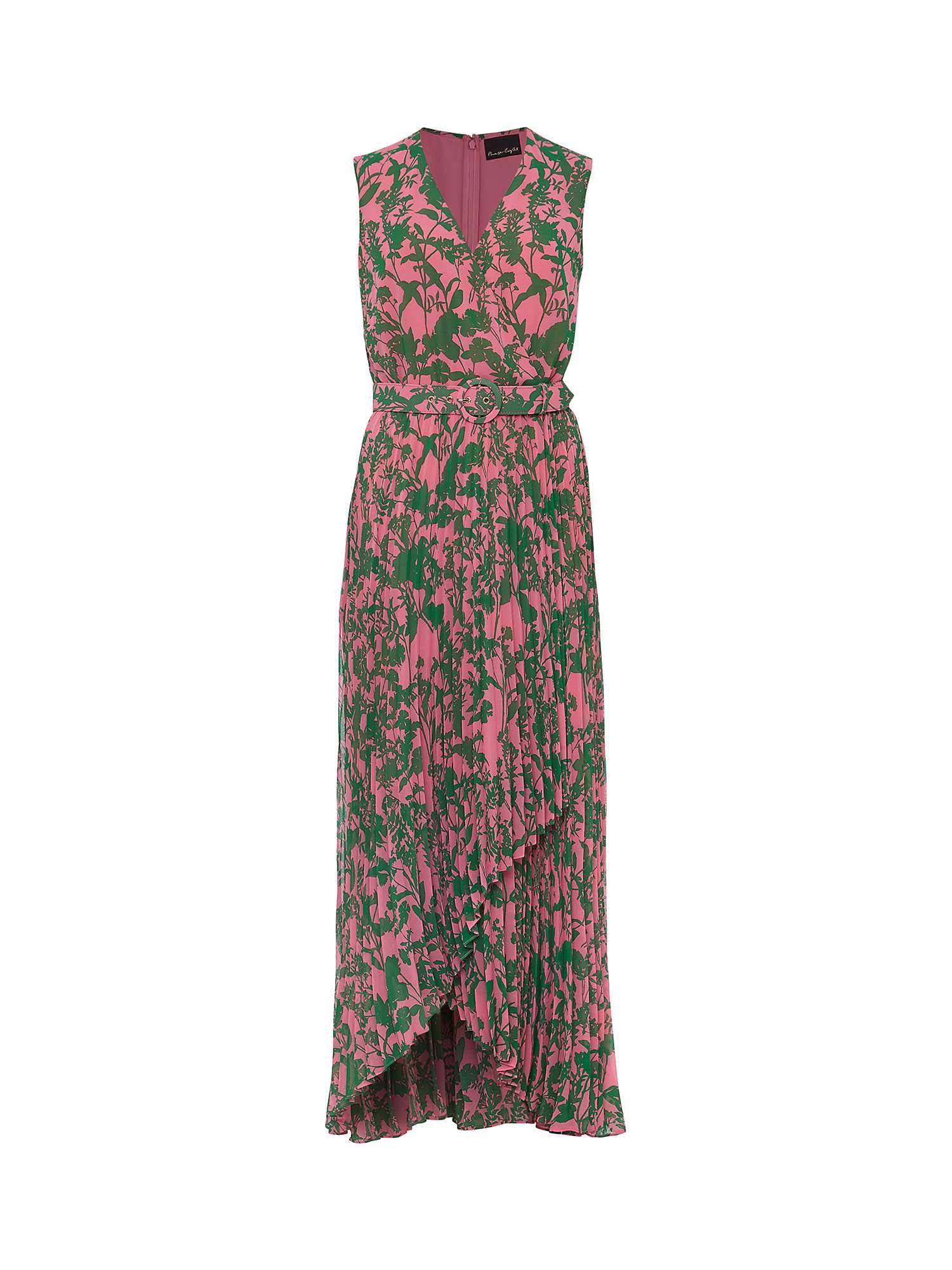 Buy Phase Eight Brianna Pleated Maxi Dress, Pink/Green Online at johnlewis.com