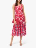 Phase Eight Antonella Floral Print Fit Dress, Lipstick/Pale Blue