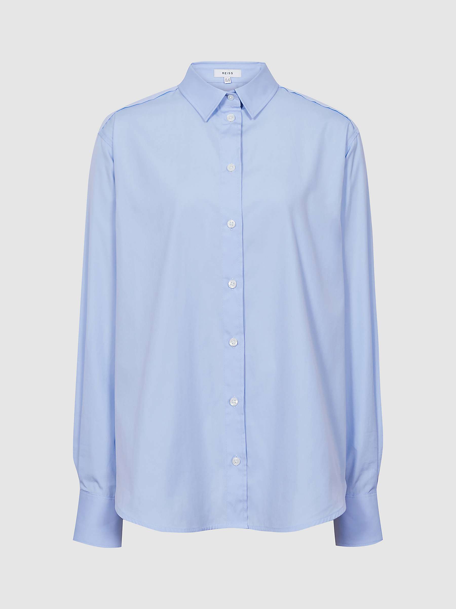 Reiss Jenny Cotton Shirt, Blue at John Lewis & Partners