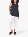 Live Unlimited Linen Blend Drawstring Cropped Trousers, White