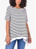 Live Unlimited Striped Overlayer Jersey Top, White