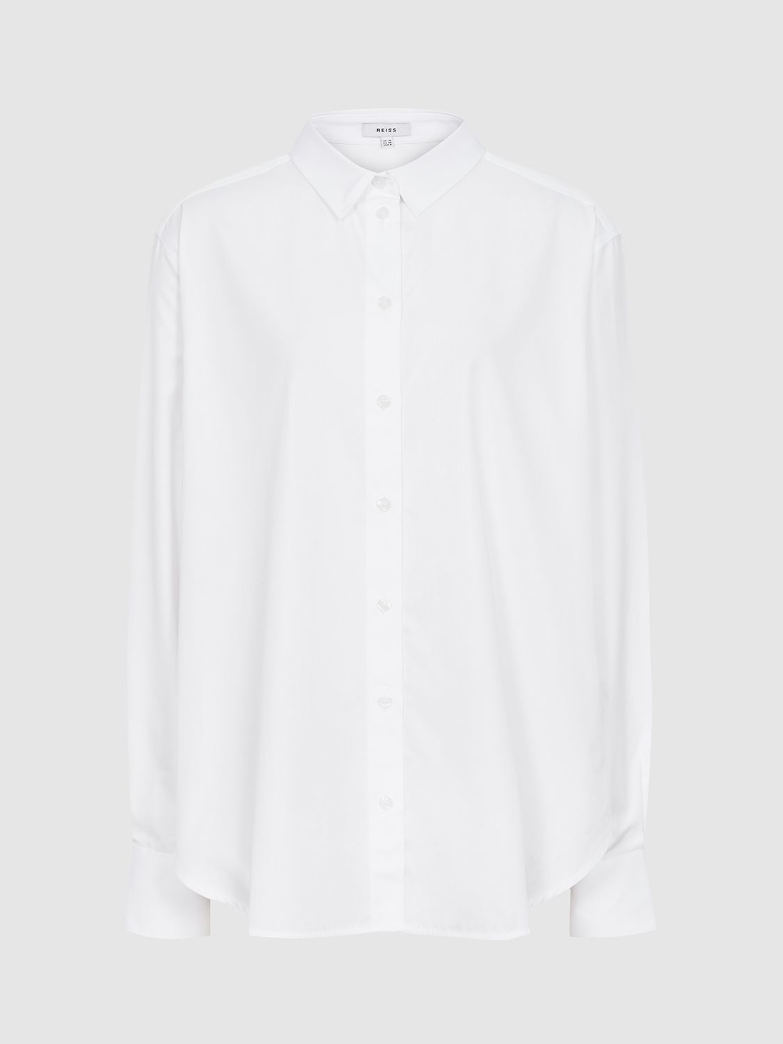 Reiss Jenny Cotton Shirt, White, 6