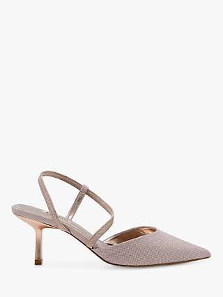 Dune Wide Fit Colombia Slingback Court Shoes, Rose Gold