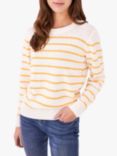 Crew Clothing Rina Stripe Linen Blend Jumper, Cream/Multi, Cream/Multi