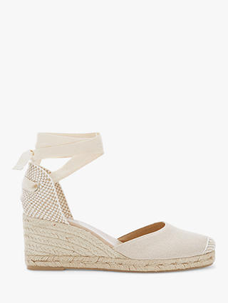 Mint Velvet Tessa Ankle Tie Wedge Heel Espadrilles, Dark Blue