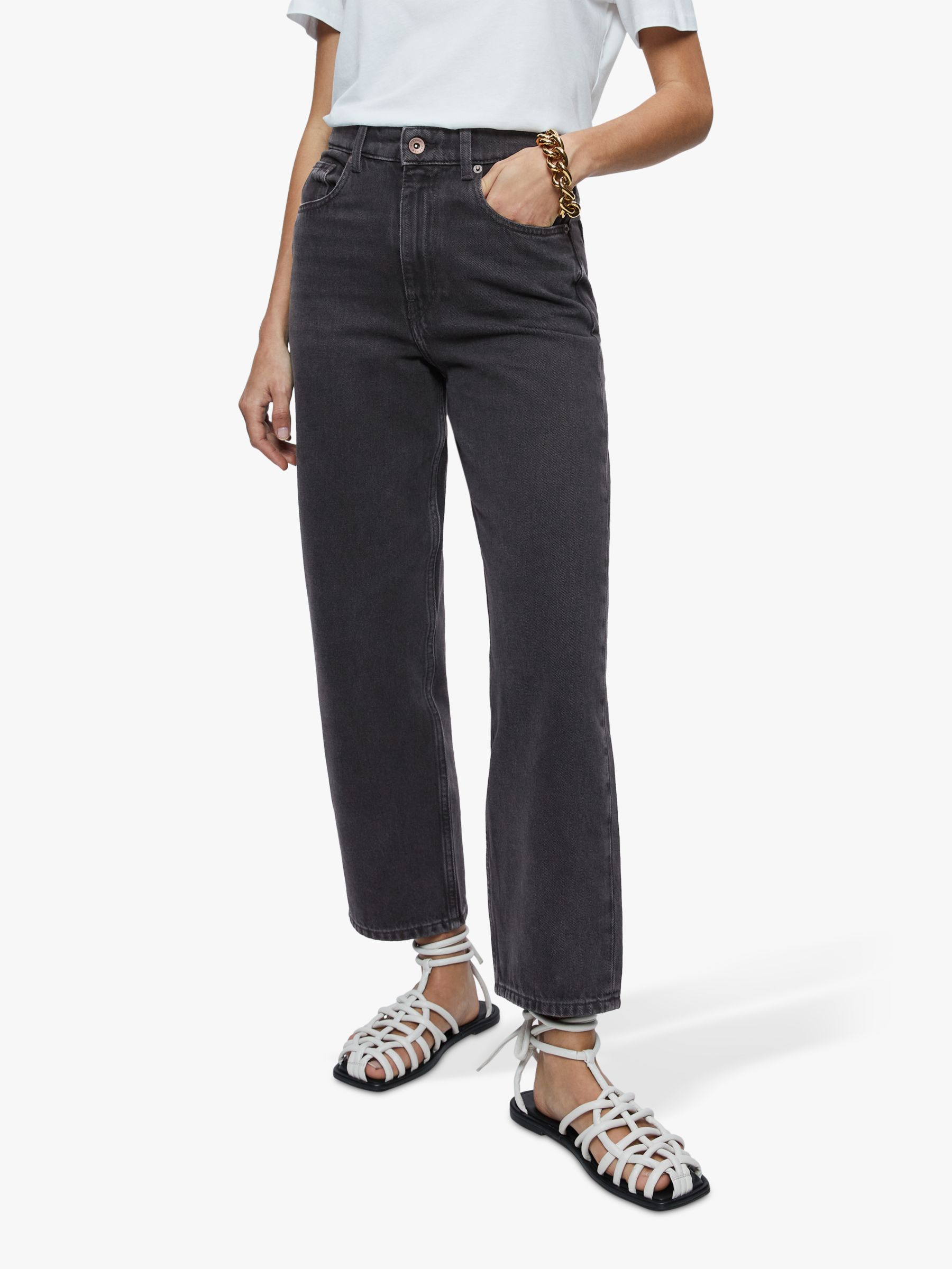 Jigsaw Delmont Jeans, Washed Black at John Lewis & Partners