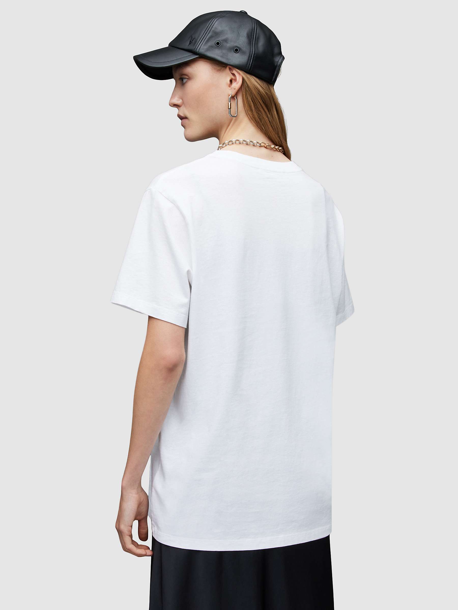Buy AllSaints Pipa Cotton Relaxed Fit T-Shirt, Optic White Online at johnlewis.com