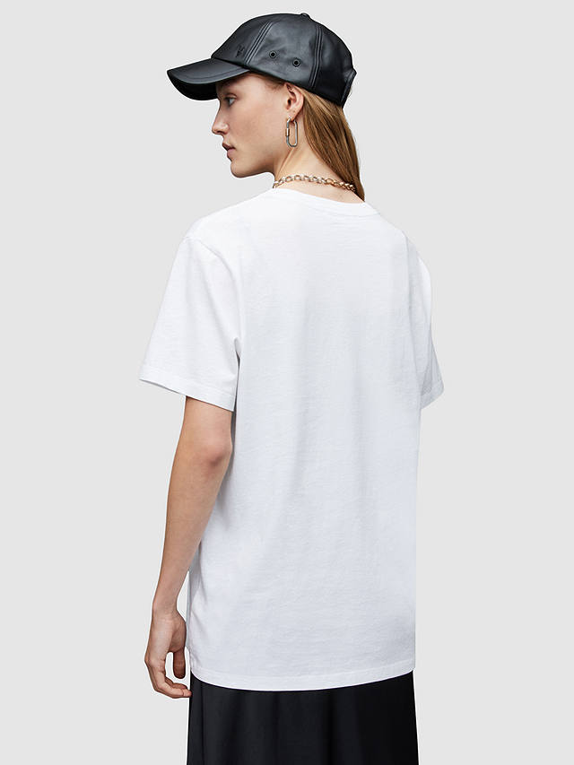 AllSaints Pipa Cotton Relaxed Fit T-Shirt, Optic White