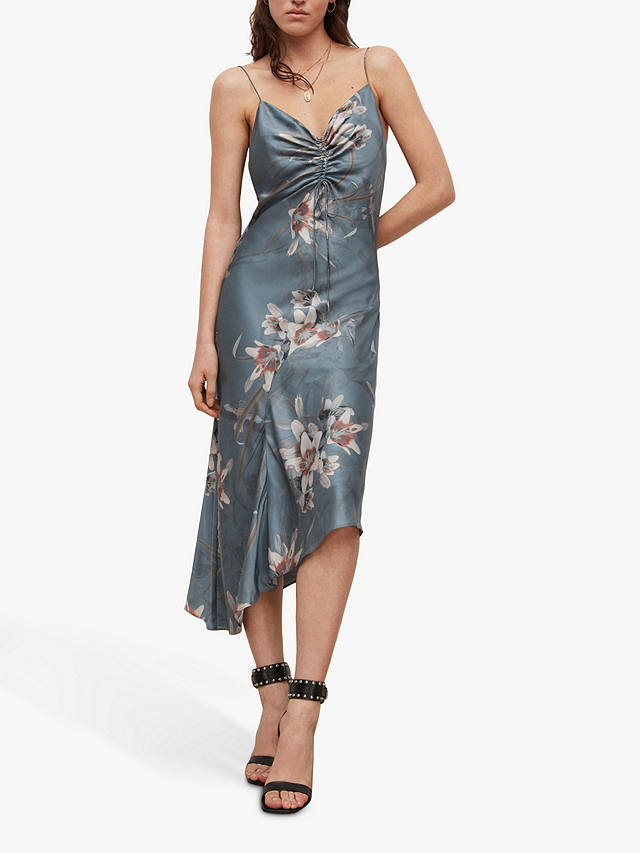AllSaints Alexia Kuroyuri Floral Print Dress in Blue Womens Clothing Dresses Casual and day dresses 