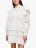 AllSaints Prim Broderie Lace Mini Dress, Chalk White