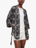 AllSaints Carina Paradise Print Kimono Jacket, Black/Multi