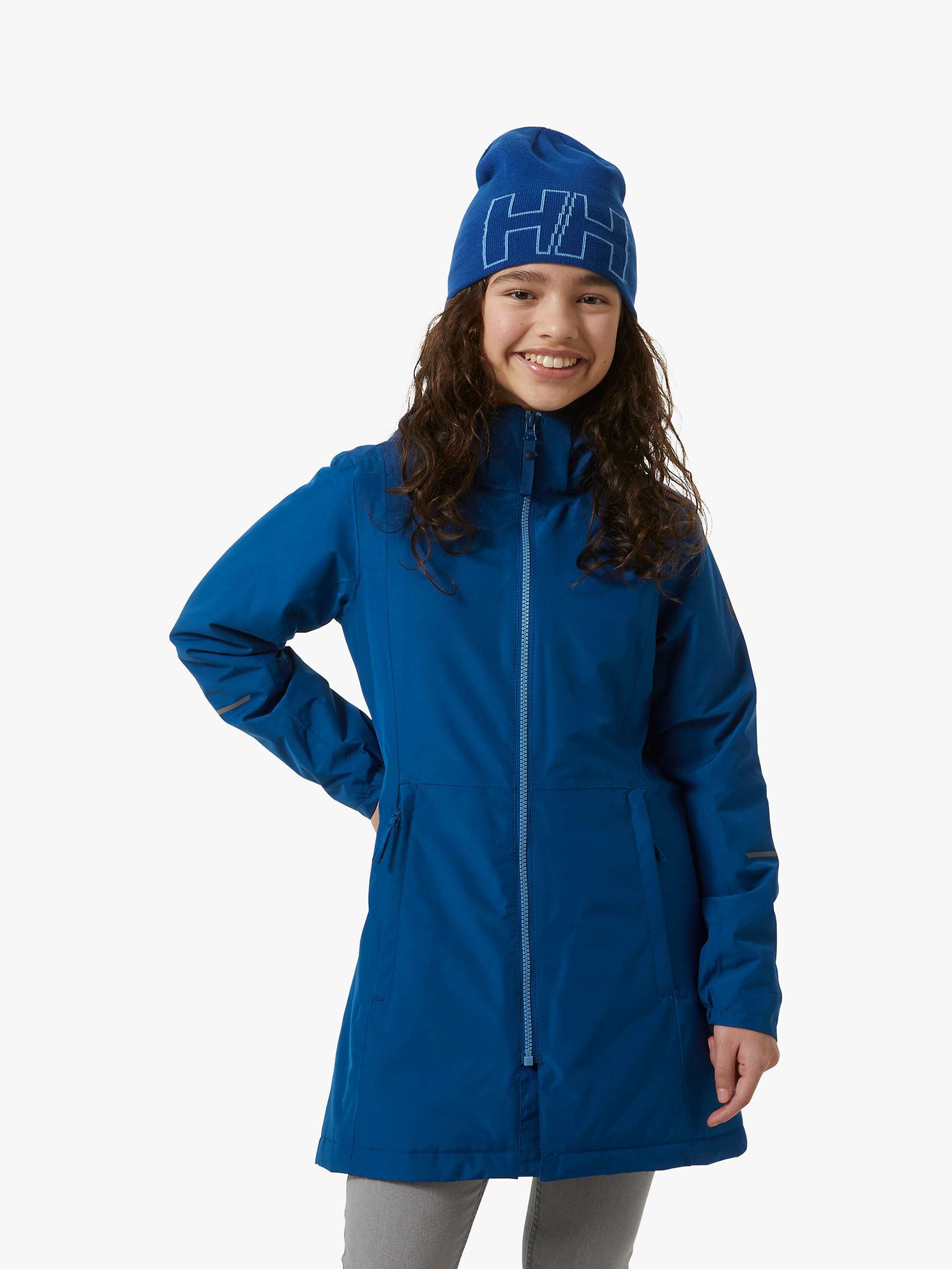 Buy Helly Hansen Kids' Lisburn Longline Raincoat, Blue Online at johnlewis.com