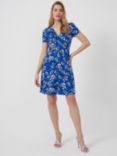 French Connection Floral Print Mini Dress, Blue
