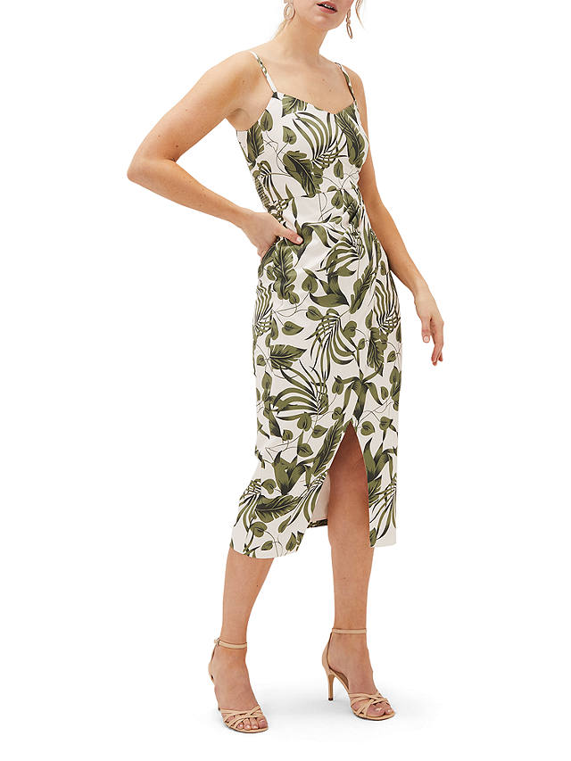 Phase Eight Yolanta Palm Print Dress, Ivory/Multi at John Lewis & Partners