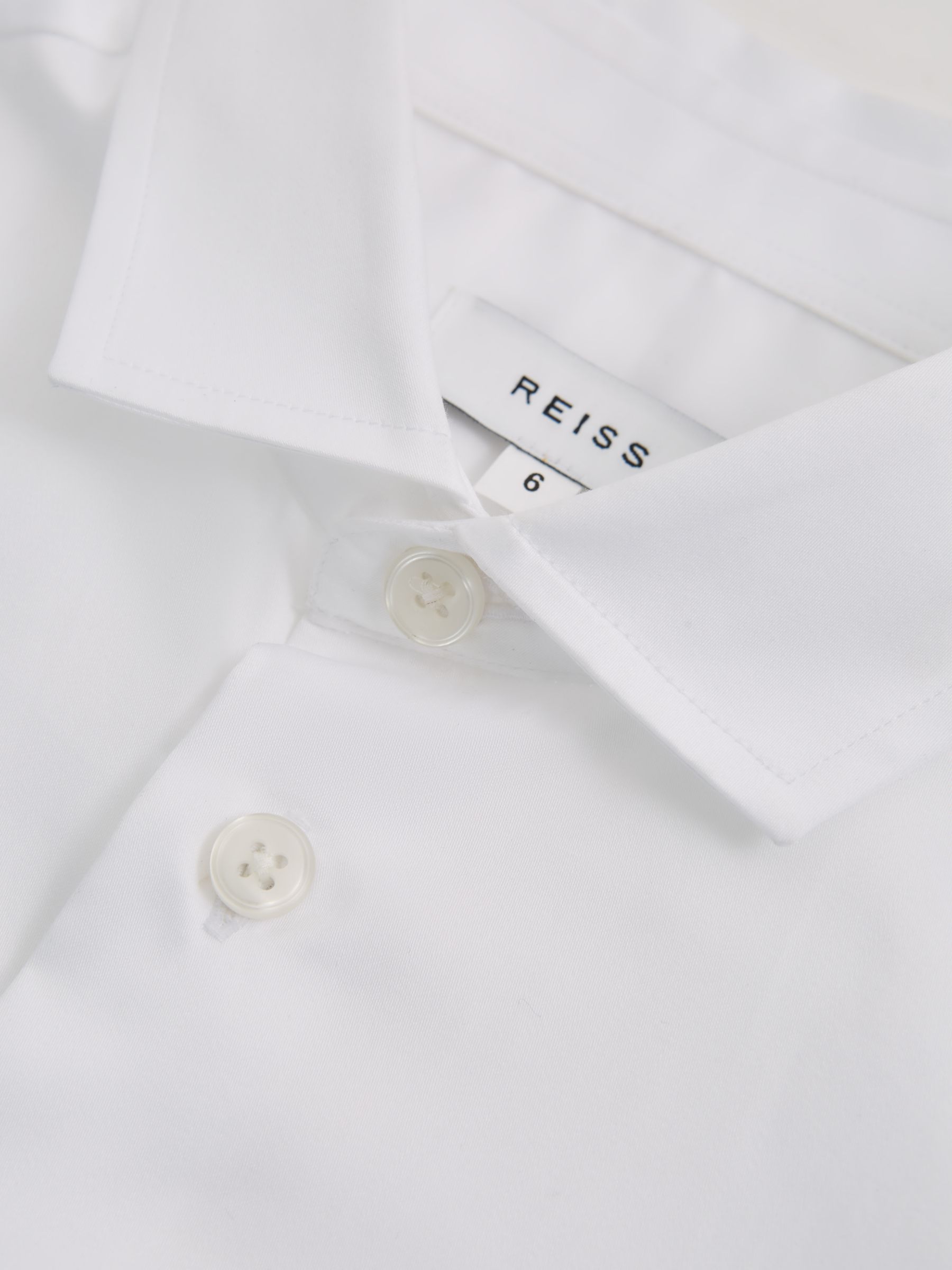 Reiss Kids' Remote Cotton Poplin Shirt, White, 4-5 years