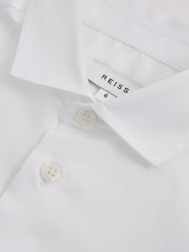 Reiss Kids' Remote Cotton Poplin Shirt, White