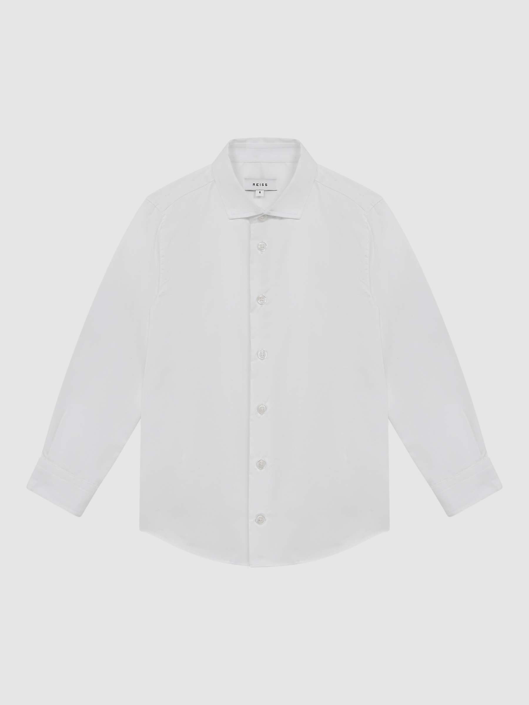 Buy Reiss Kids' Remote Cotton Poplin Shirt, White Online at johnlewis.com