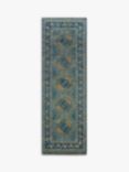 Gooch Luxury Afghan Esari Runner Rug, Blue, L240 x W70 cm