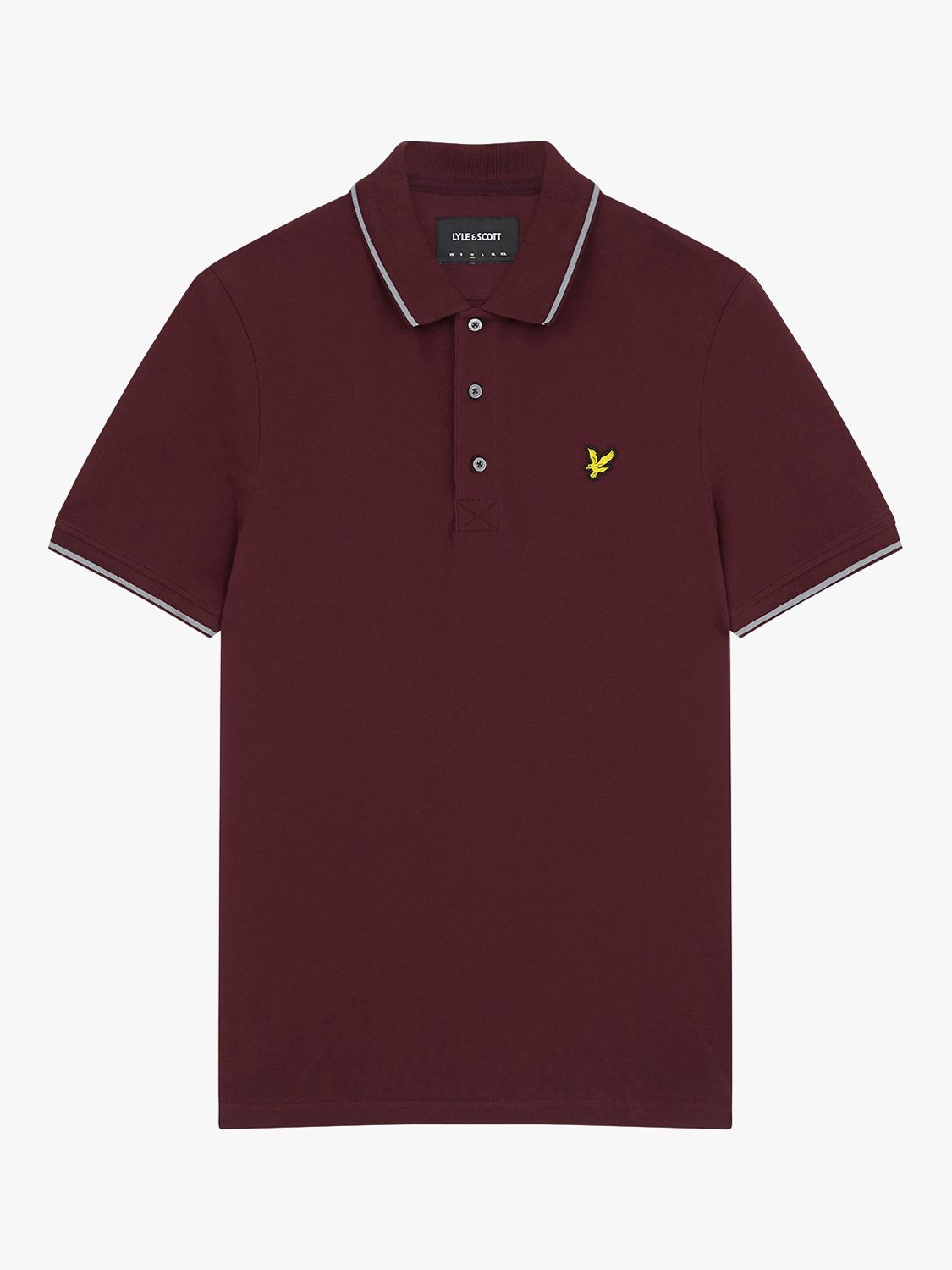 Lyle & Scott Short Sleeve Tipped Polo Shirt, W537 Burgundy/Marl, XS