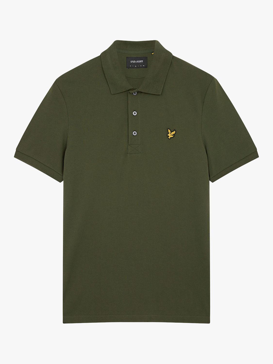 Lyle & Scott Short Sleeve Polo Shirt, W485 Olive, XS