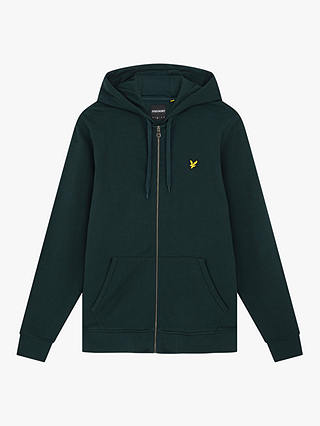 Lyle & Scott Zip Through Hoodie, W486 Dark Green