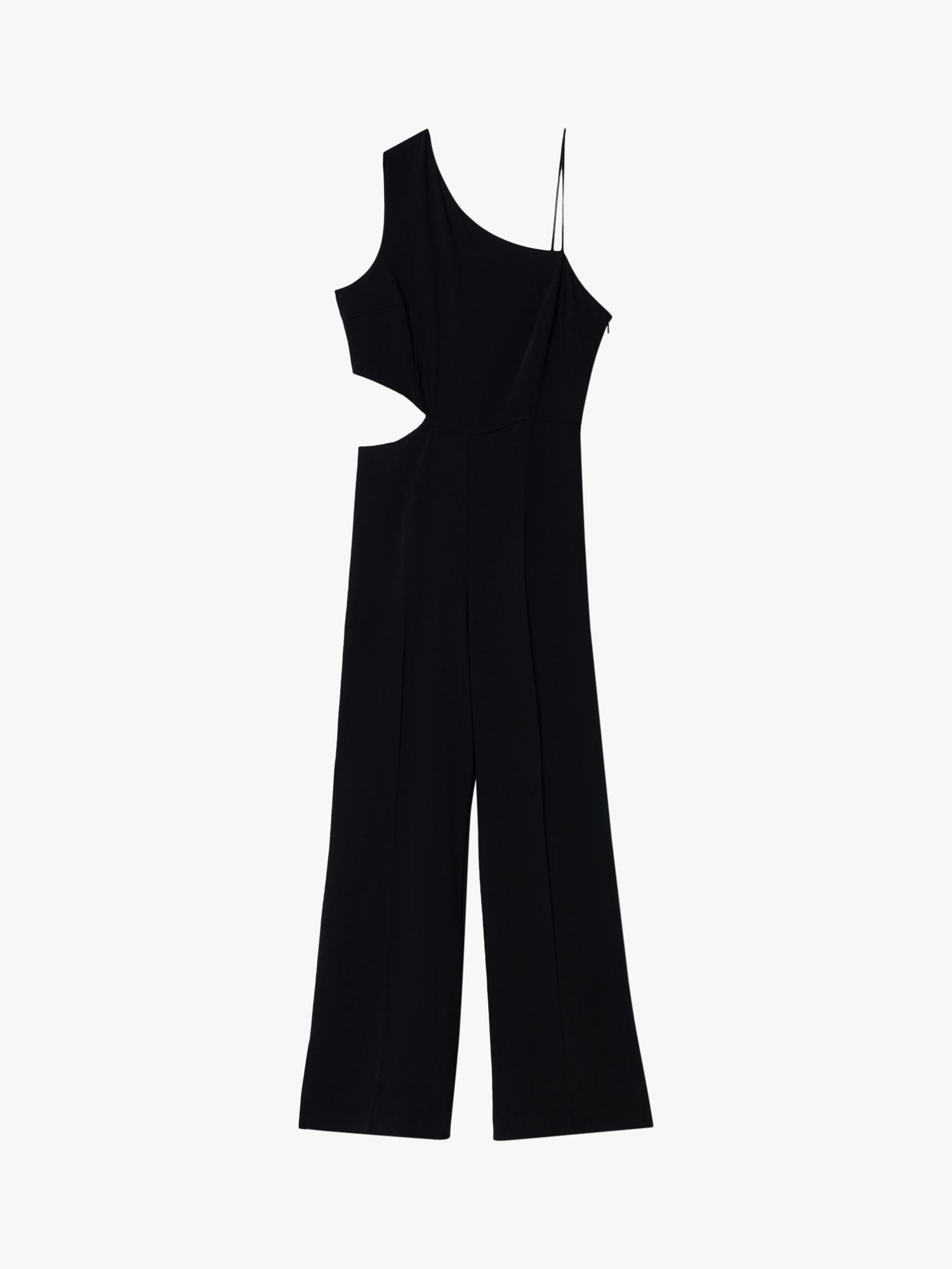 Mango Amelie Asymmetric Neck Jumpsuit, Black, XXS
