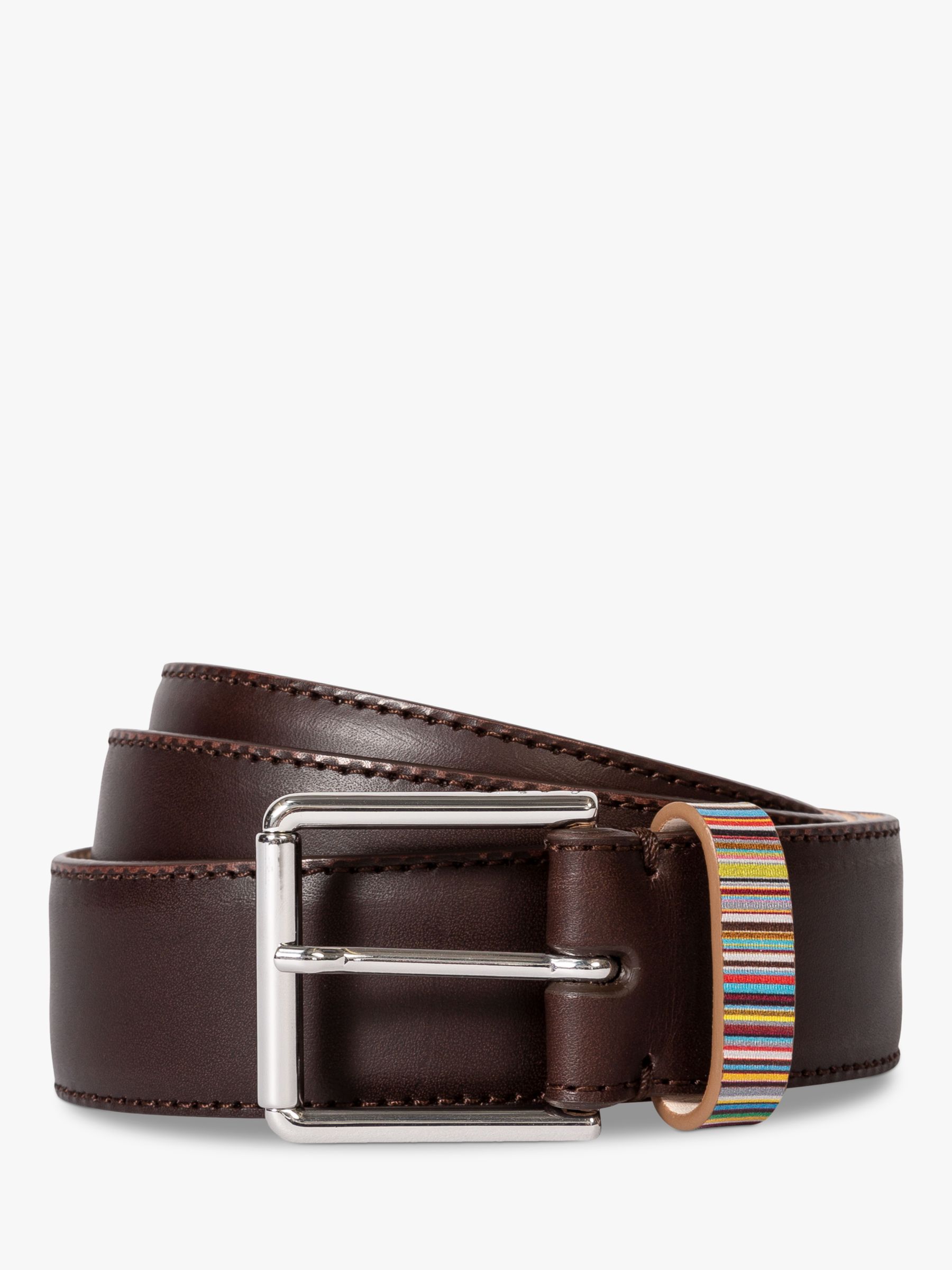 Paul Smith Multicoloured Stripe Leather Belt, Brown at John Lewis  Partners