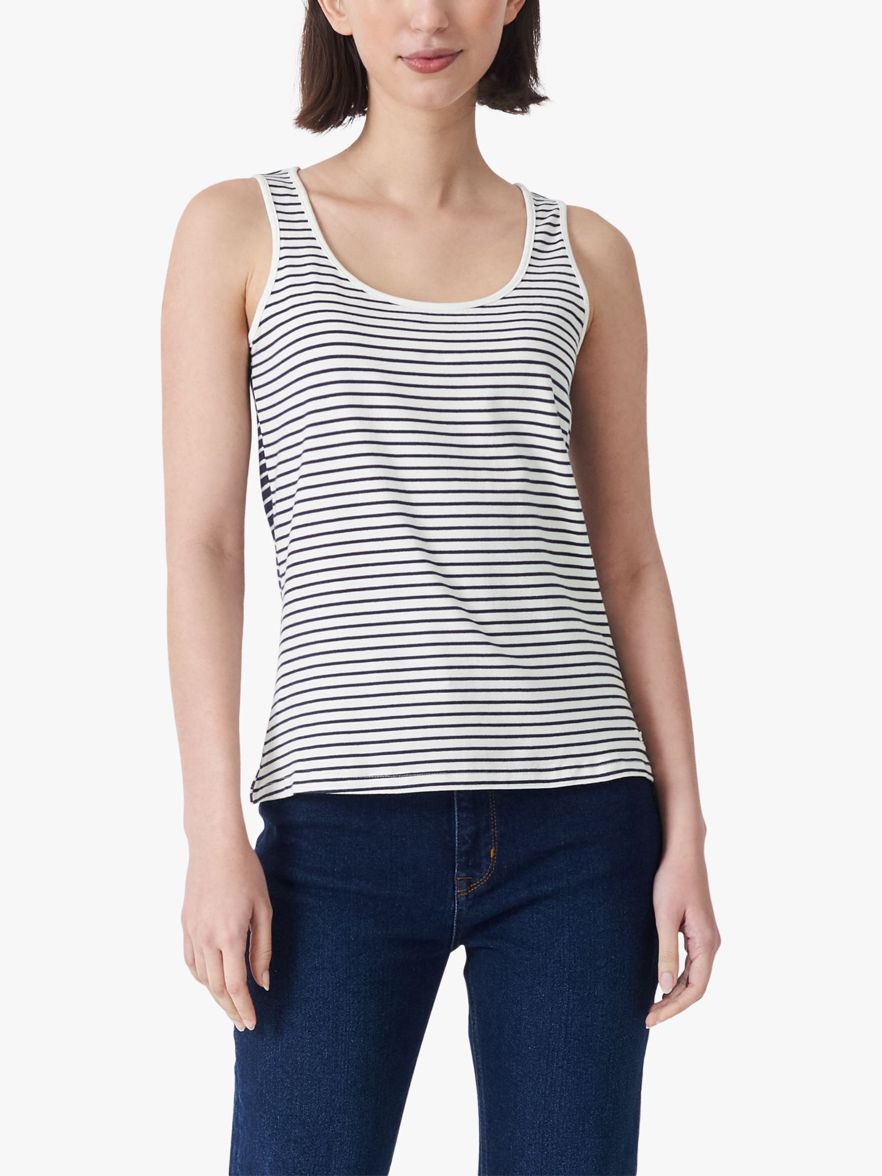 ANJUNIE Women Summer Strappy Stripe Sleeveless Blouse Casual Basic Tank Tops T-Shirt 