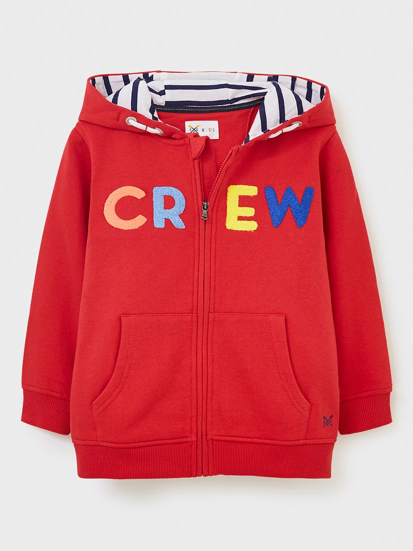 Crew Clothing Kids CREW Zip Up Hoodie Red