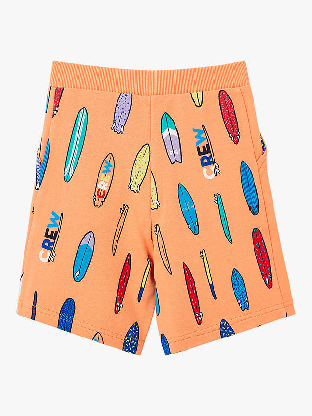 Crew Clothing Kids' Surf Board Jersey Shorts, Coral Orange