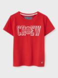 Crew Clothing Kids' Totally Oarsome Logo T-Shirt, Bright Red