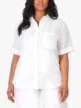 Live Unlimited Linen Blend Boxy Shirt, White