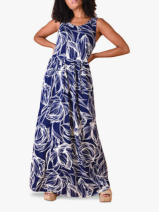 LIVE by Live Unlimited Floral Print Jersey Maxi Dress, Blue