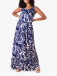 LIVE by Live Unlimited Floral Print Jersey Maxi Dress, Blue