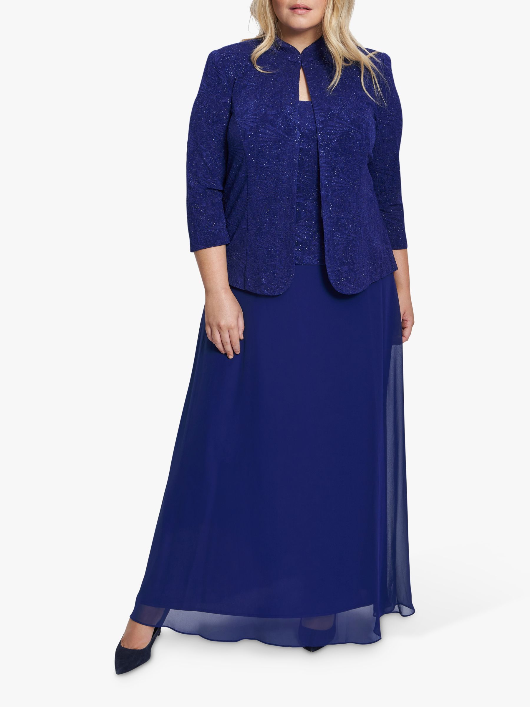 Gina Bacconi Plus Size Nathalia Jacquard Knit Maxi Dress and Jacket ...