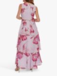 Gina Bacconi Lilaina Floral Ruffle Maxi Dress, Pink/Multi