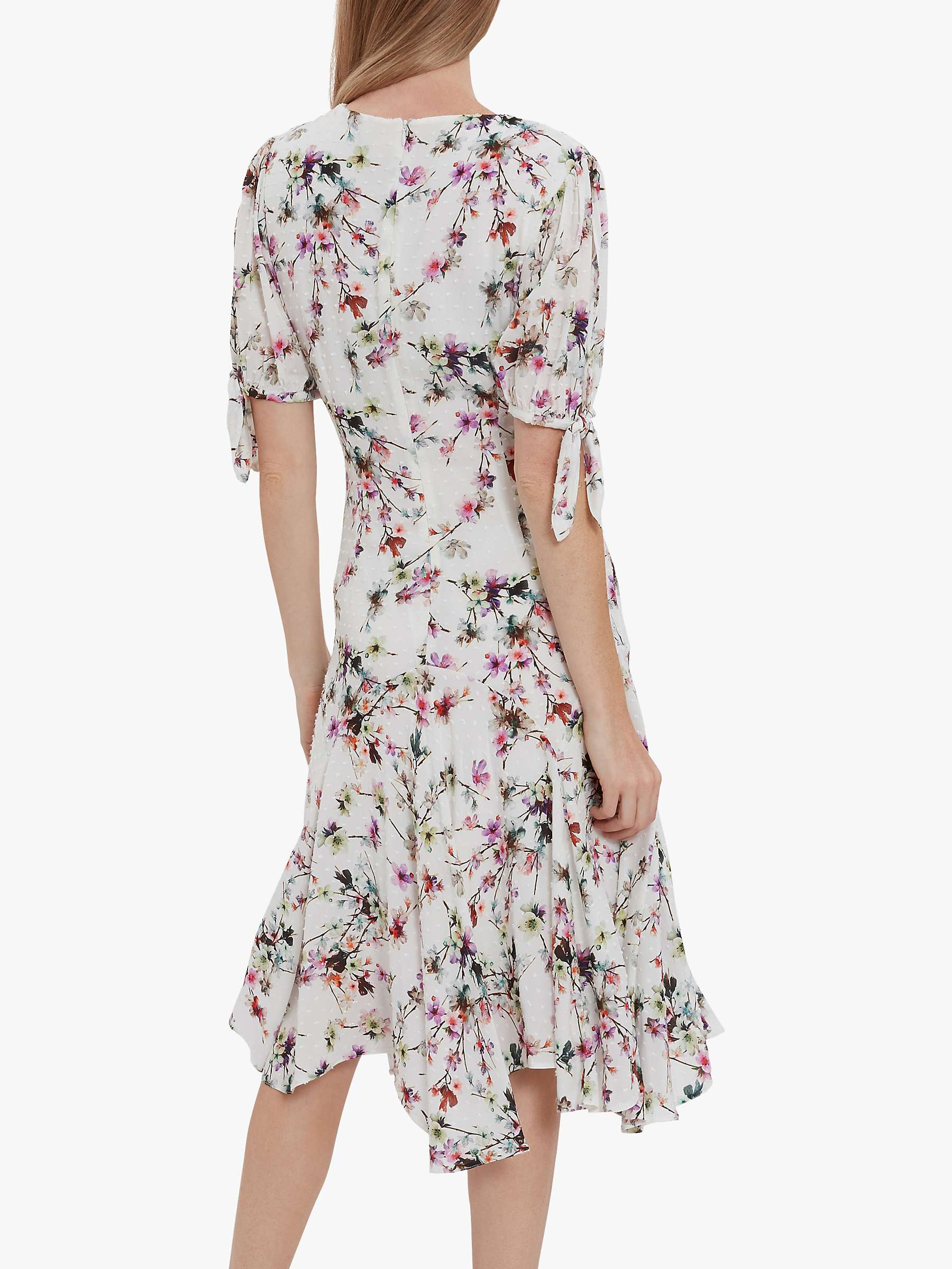 Buy Gina Bacconi Dita Floral Jacquard Midi Dress, White/Pink Online at johnlewis.com