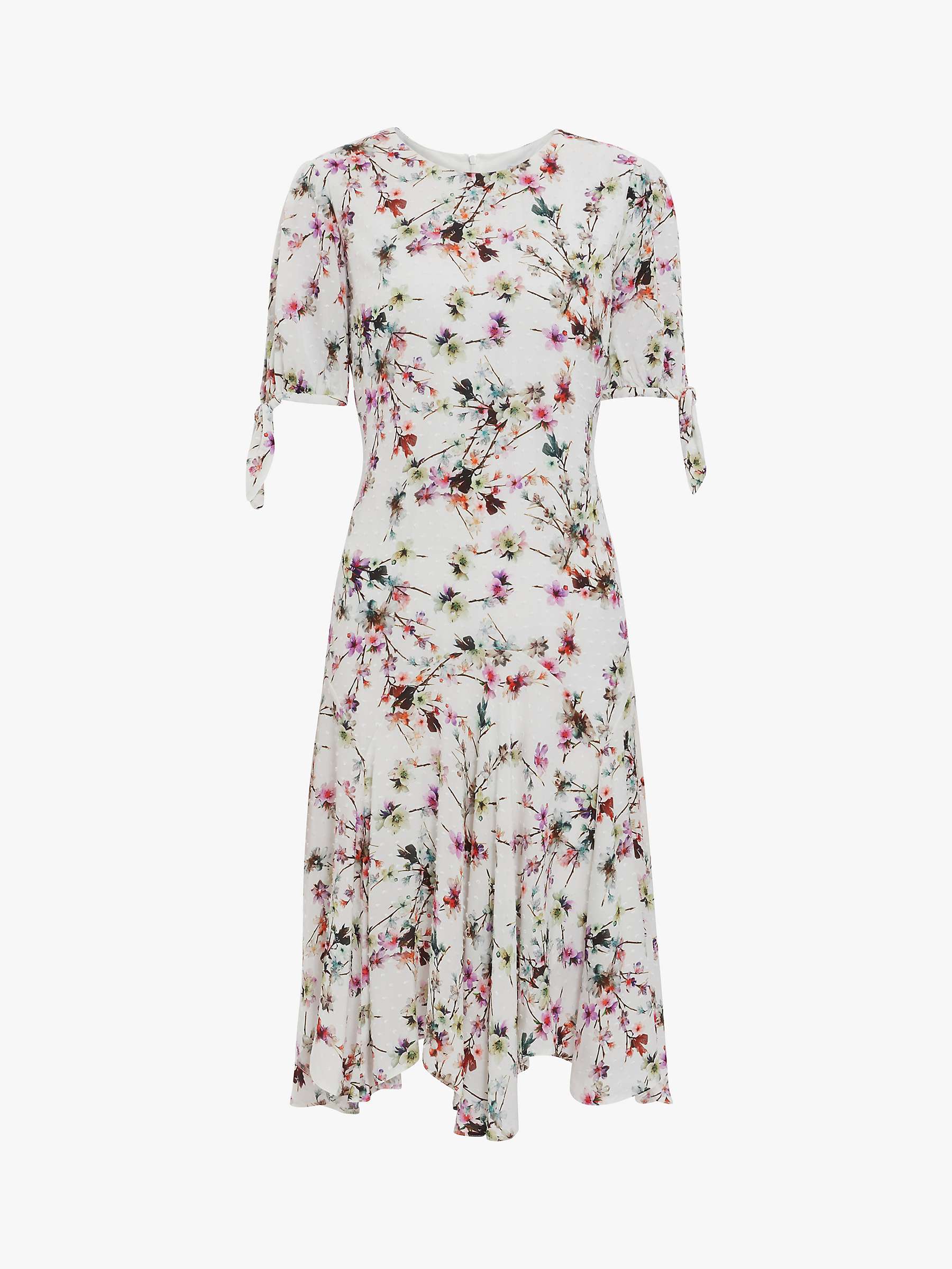 Buy Gina Bacconi Dita Floral Jacquard Midi Dress, White/Pink Online at johnlewis.com
